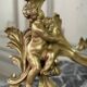 Paire de chenêts en bronze ciselé et doré d'après un modèle de Jacques Caffieri, Paris XIXème