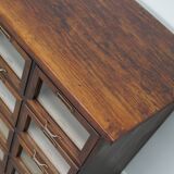 Vintage Dutch Oak Haberdashery Shop Cabinet / Vitrine, 1950s