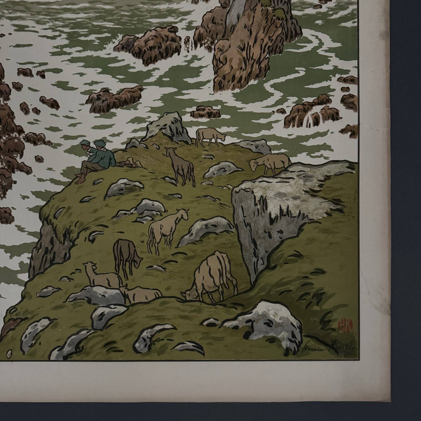 Lithograph by Henri Rivière Aspects of Nature - The Cliff
