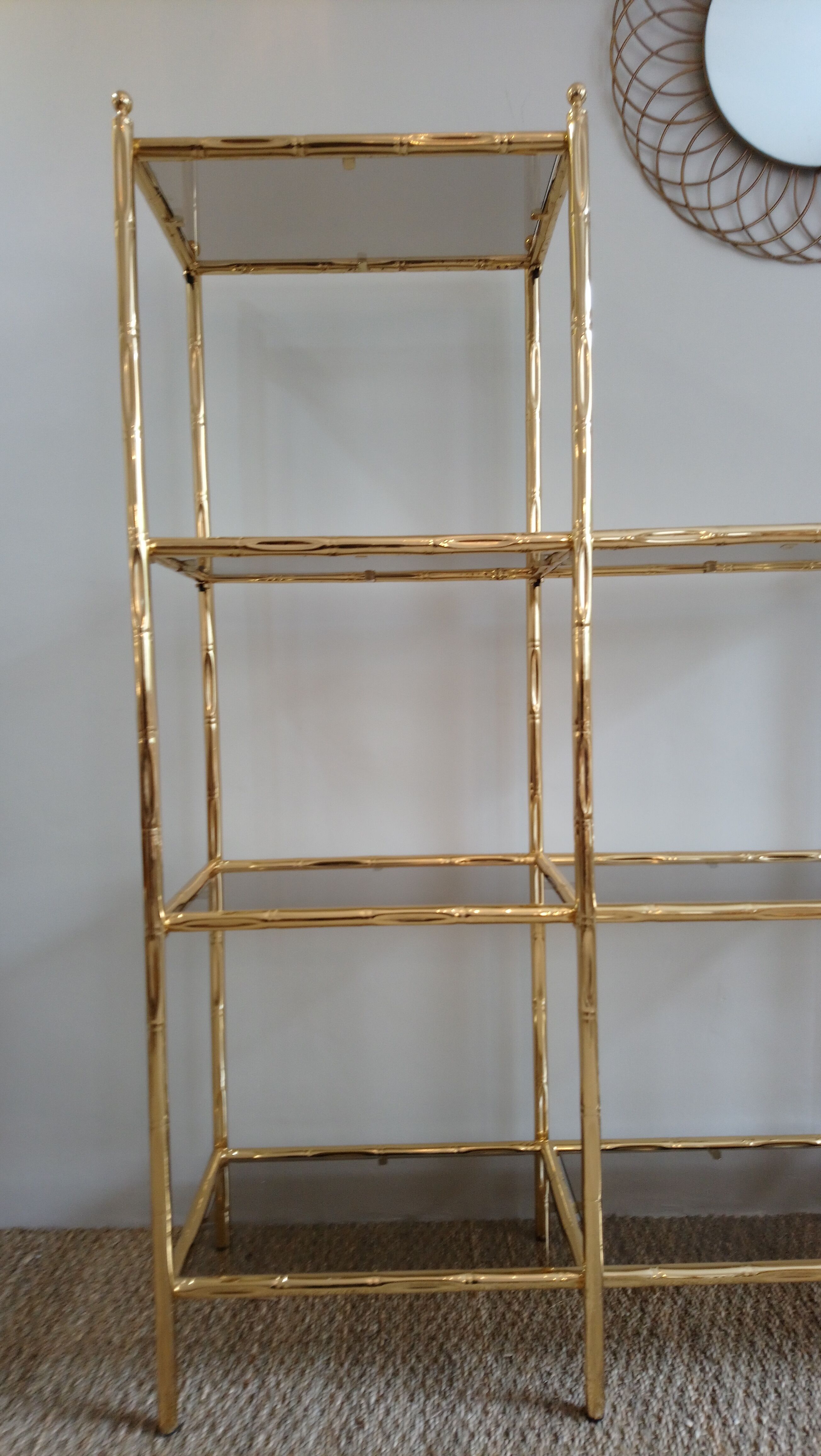 Shelf "false bamboo" 80 years gold metal