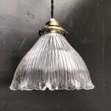 Holophane glass pendant light