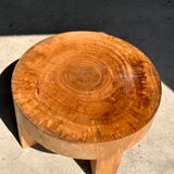 Quadripod coffee table in solid wood monoxyl natural color (dark)