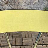Chaises Formica jaune  pieds compas 1950