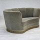 1970s, Danish 2-seater curved sofa, original furniture velour, beech wood.