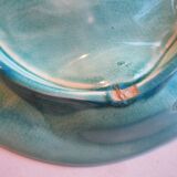 Asparagus plate in dabbling, with a leaf of green cabbage