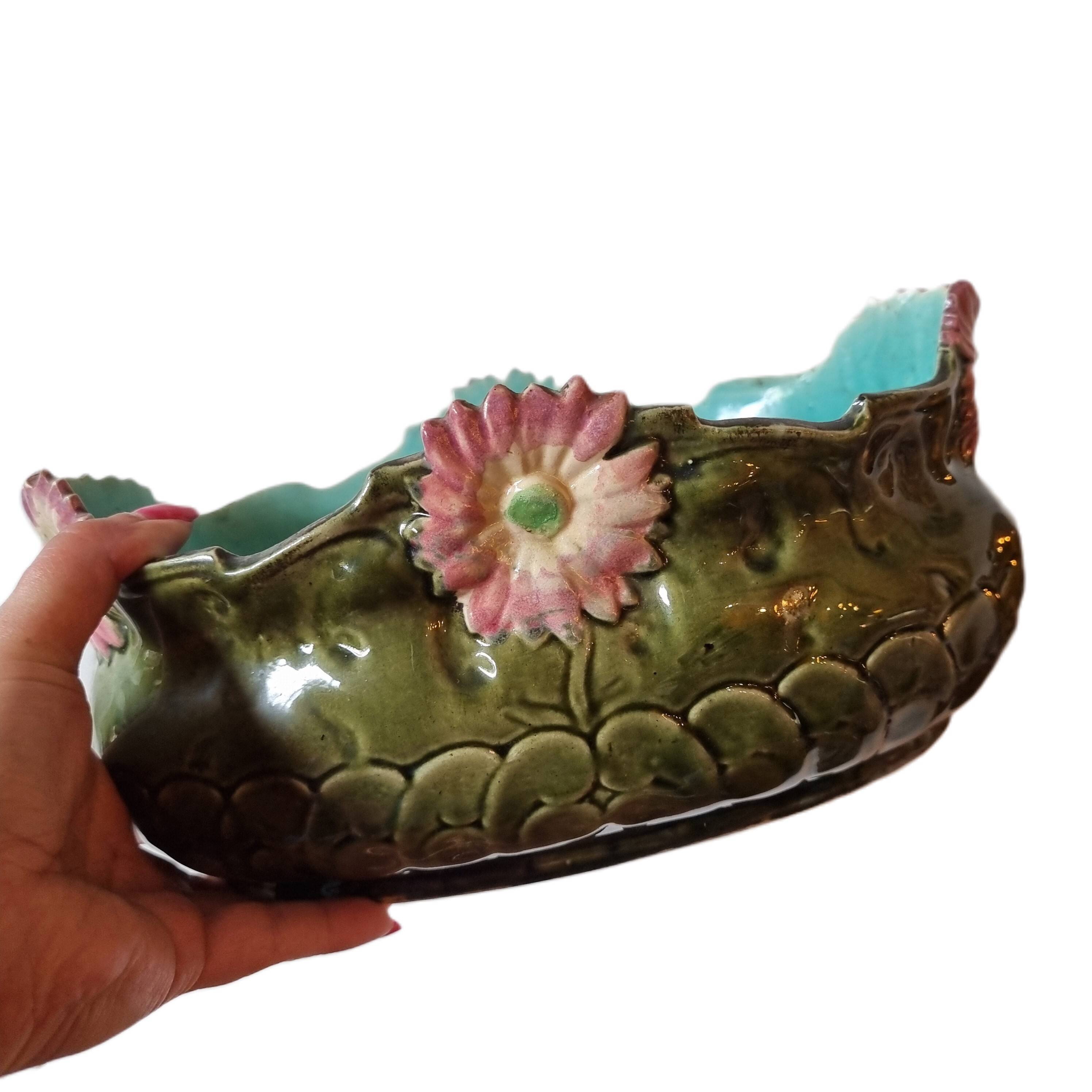 French barbotine flower pot made around 1900