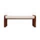 Brutalist Style Sculptural Oak Supports and Ivory Bouclé Upholstery Bench,