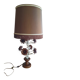 Large lamp from the 70s-80s with a silk shade.