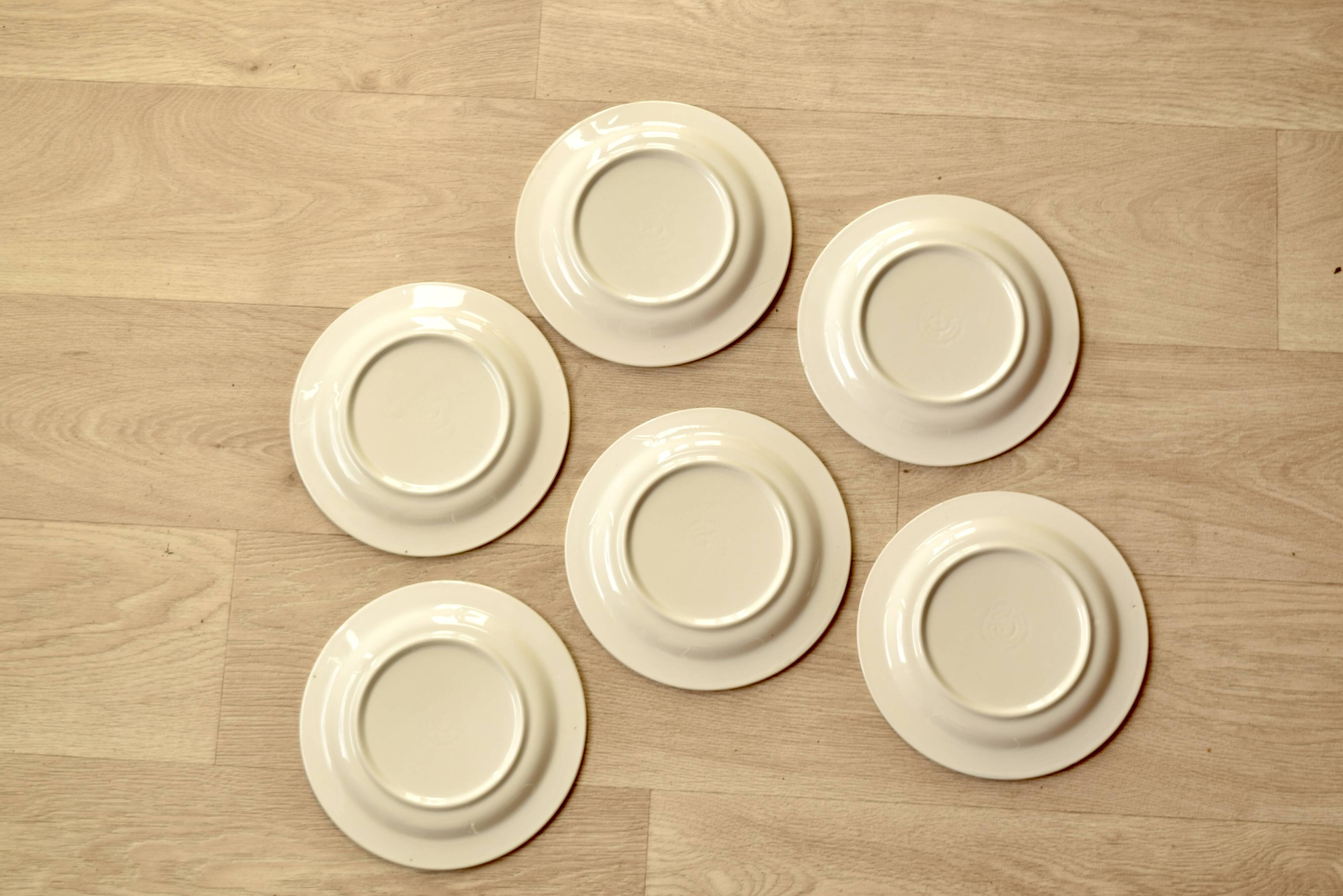 Series of six vintage dessert plates - Ceramica Quadrifoglio - geese decor - Made in Italy