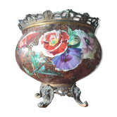 Creil Montereau earthenware cachepot