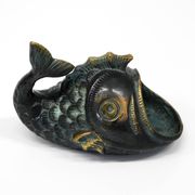 Mid Century bronze table or hand fish ashtray by Walter Bosse