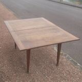 Rustic farm table called "Portefeuille" in solid oak 19th - 1m48x1m08