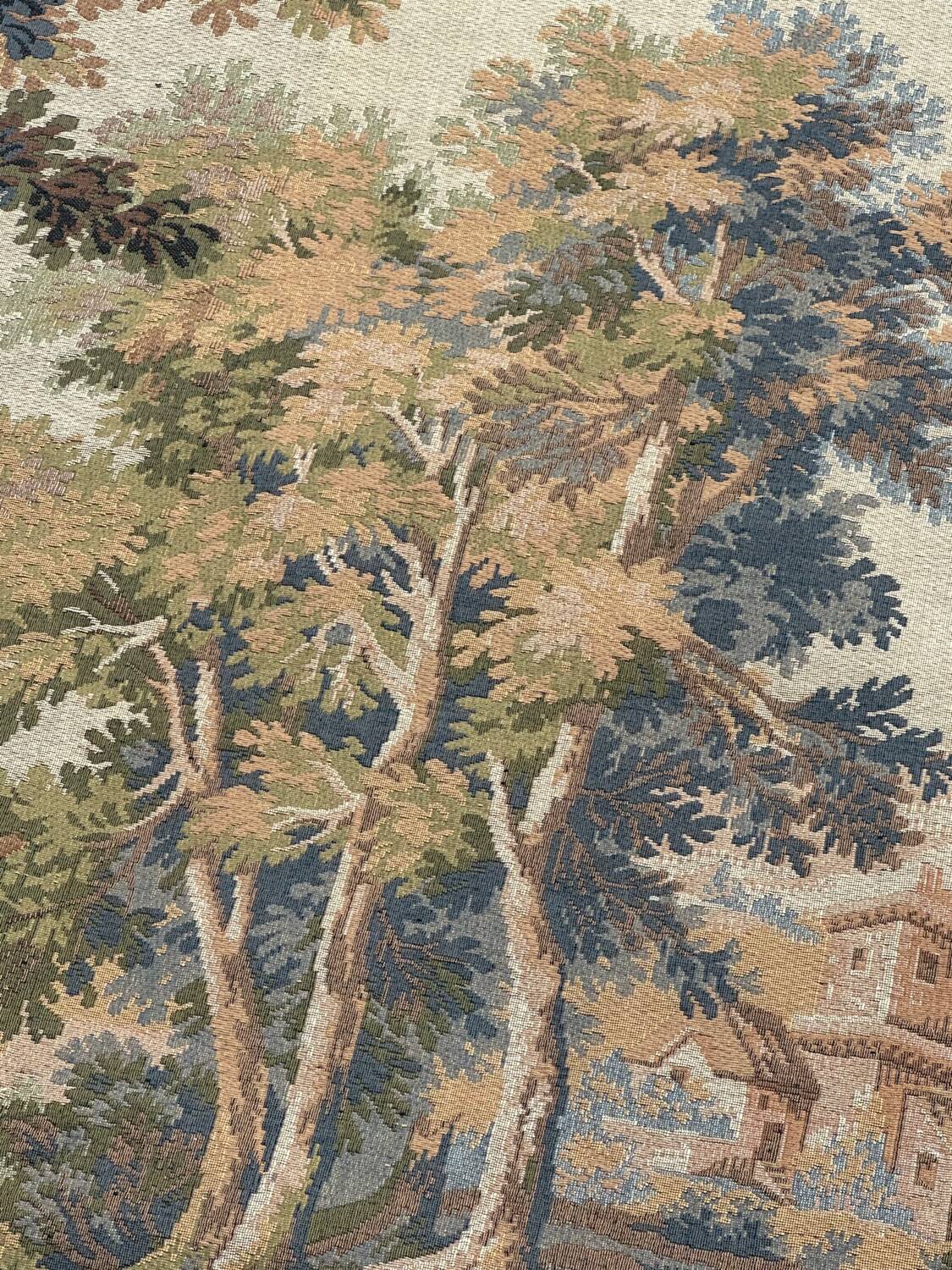 Vintage Aubusson jacquard tapestry "Hunting Scene"