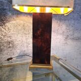 Lamp - briar and brass lucite effect - 1980s - vintage.