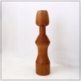 Large vintage turned wooden candlestick - 1960s