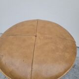 Coiffeuse en rotin vintage 1950 avec miroir soleil