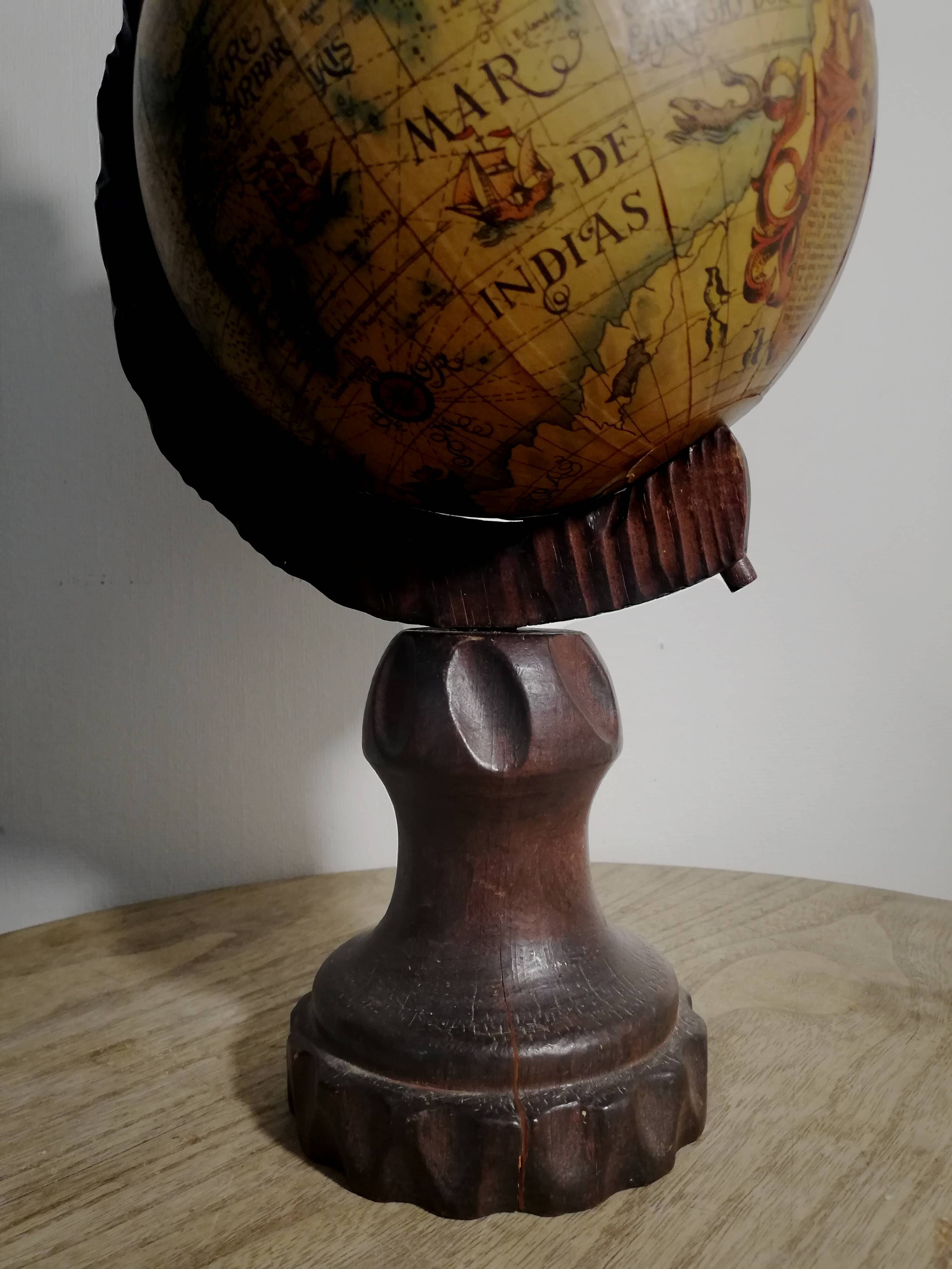Vintage globe rustic style