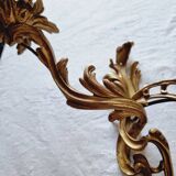Pair of vintage French wall sconces in bronze, Louis XV Rococo style.