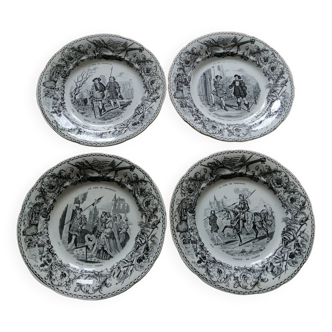 Set of eight talking plates