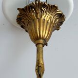 Antique brass and cut glass balloon chandelier