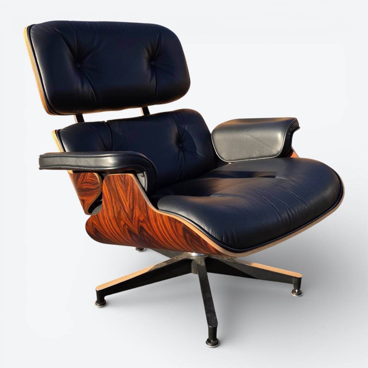 Black & Santos Herman Miller Original Eames Lounge Chair & Ottoman