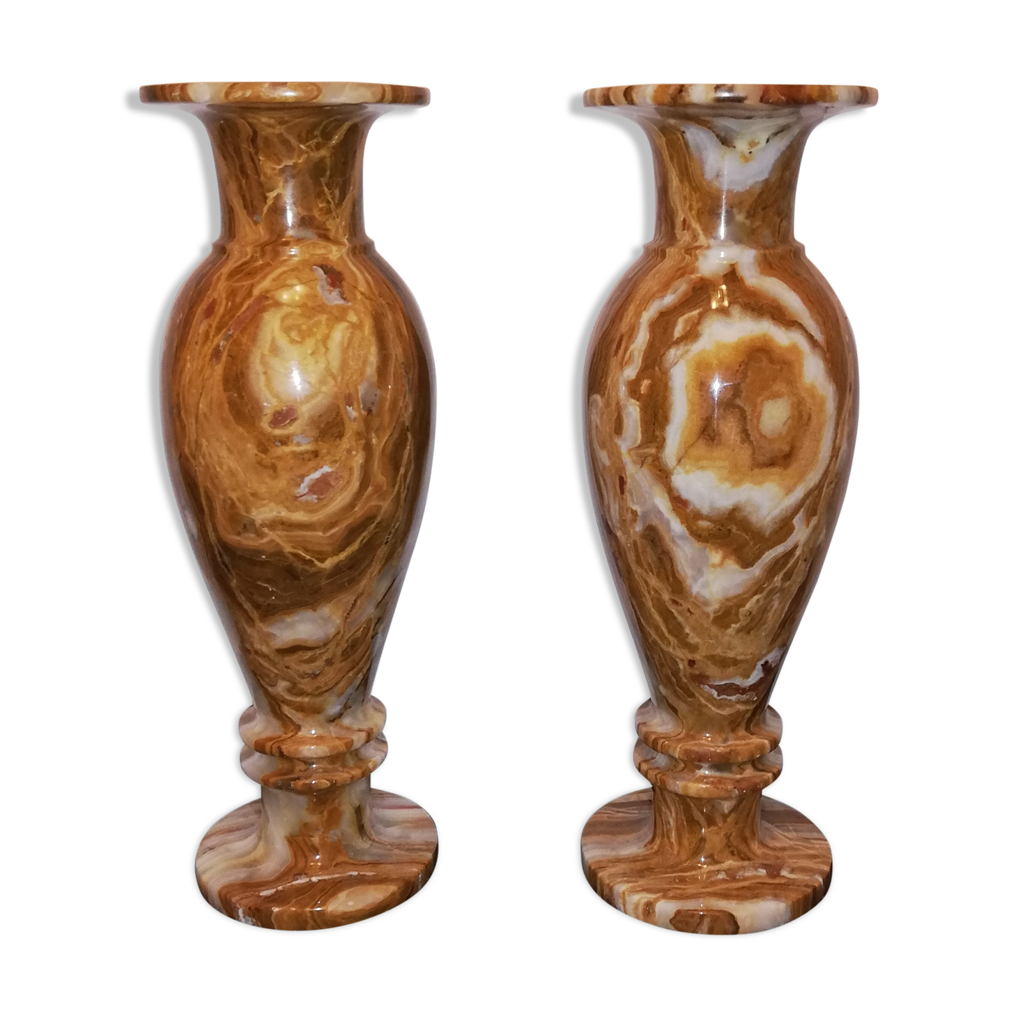 Duo of vases in onyx 30cm
