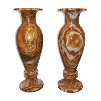 Duo de vases en onyx 30cm