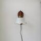 Vintage wall lamp with 70s glass cap