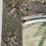 Mirror with embossed metal frame by alfred daguet, 1900s art nouveau period