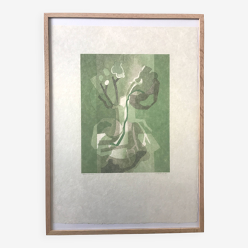 André Beaudin: Original lithograph signed in pencil Fleurs I, 1970
