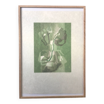 André Beaudin : Lithographie originale signée au crayon Fleurs I, 1970