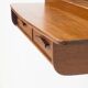 Vintage teak framed mirror with drawer section 64x57cm