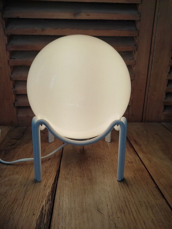Original opaline globe lamp support metal white patinated dp 0922213