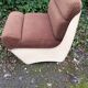 Chauffeuse seventies fibre et velours