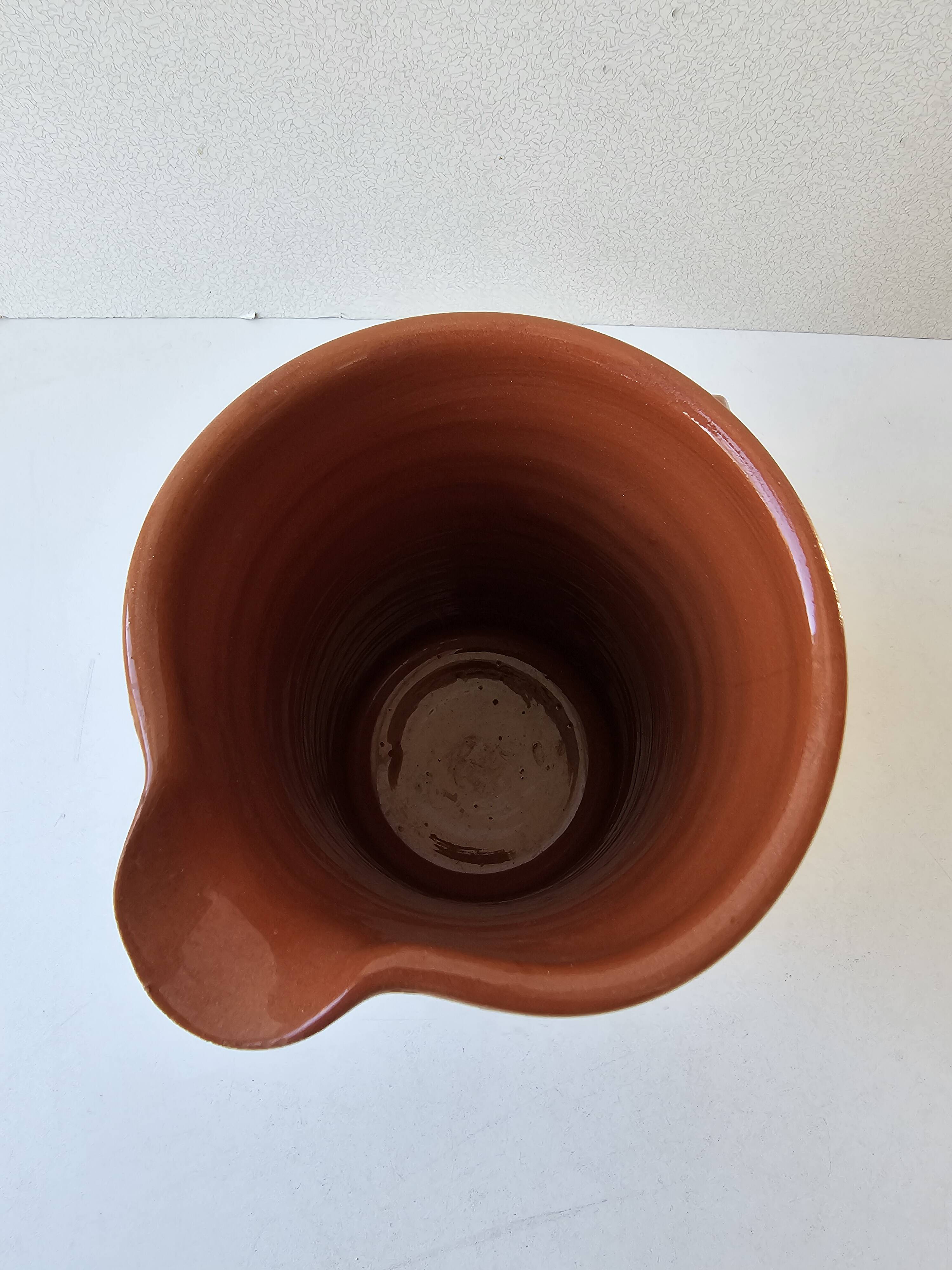 Ceramic jug with Provencal floral pattern signed (Signature to be identified)