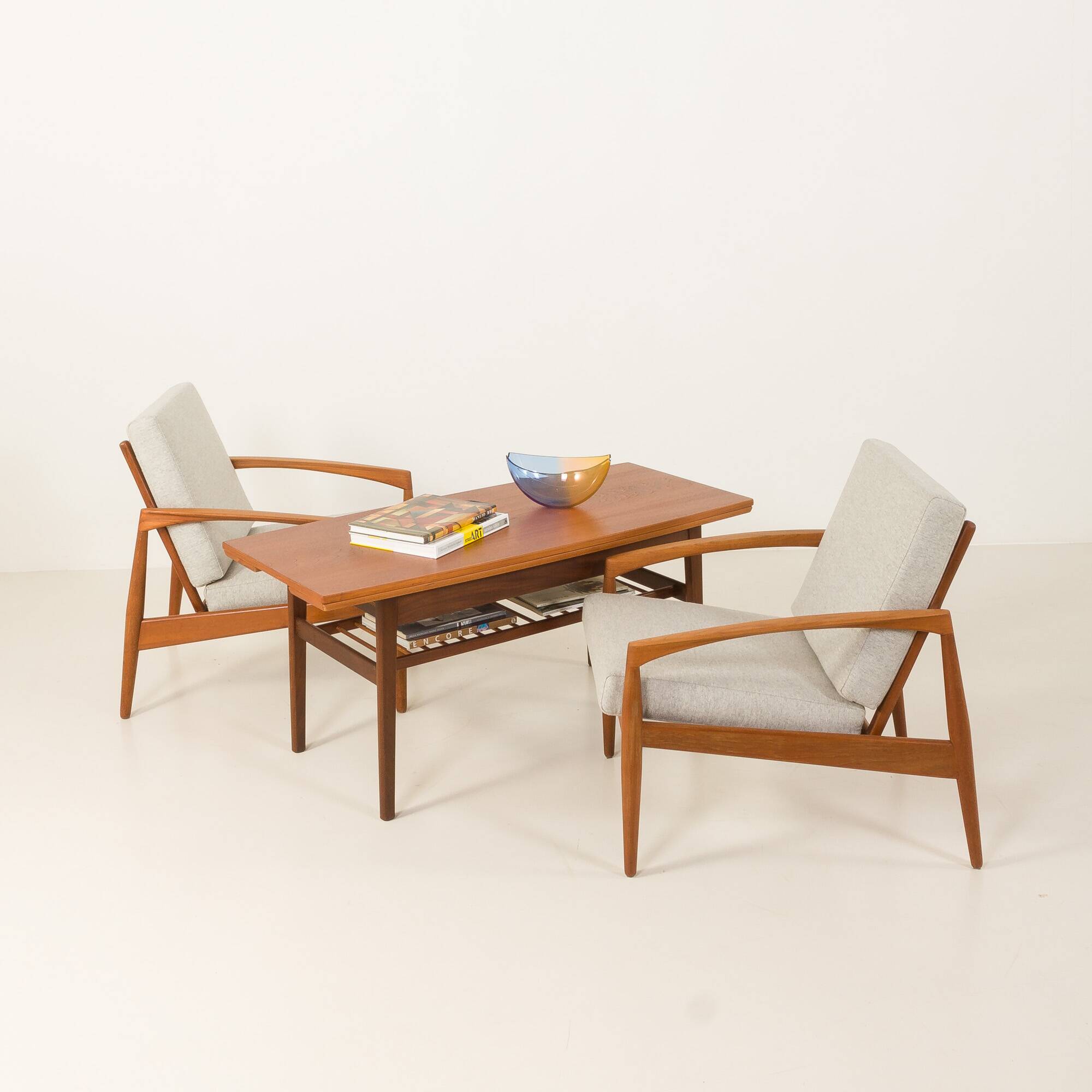 Vintage elevator teak table attr. to Kai Kristiansen, 1960s