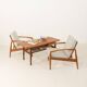 Table élévatrice vintage en teck, attribuée à Kai Kristiansen, années 1960