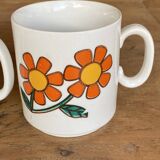 3 italian retro floral mugs