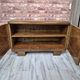 Commode basse en chêne Art Déco restaurée, console TV des années 1940.