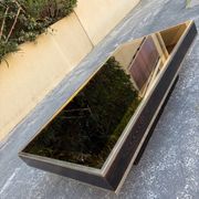 Willy Rizzo coffee table brass/glass 70s Italy