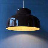 Vintage mid century pendant lamp in brown metal