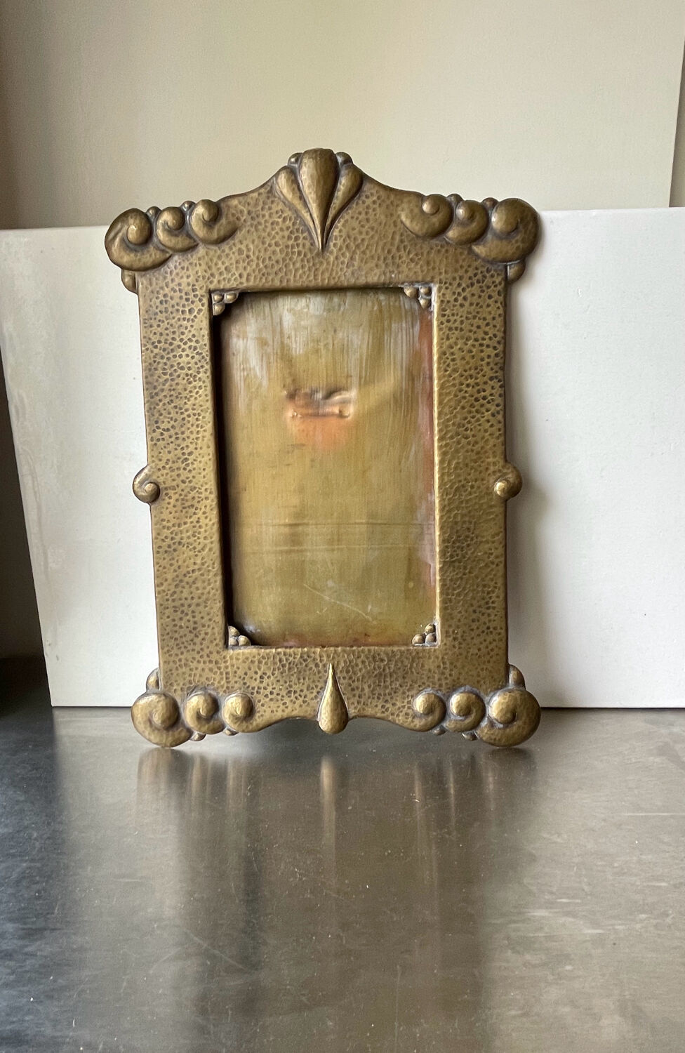 Art nouveau brass metal frame