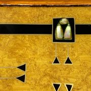 Plateau en marqueterie bois et nacre