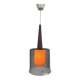 Vintage Philips pendant light, orange & smoked glass – wood, Sweden