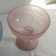 2 vintage pastel opal glass ice cream cups