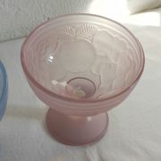 2 vintage pastel opal glass ice cream cups