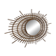 Vintage 1960s sunburst rattan ortf style spiral eye mirror - 90 x 67 cm