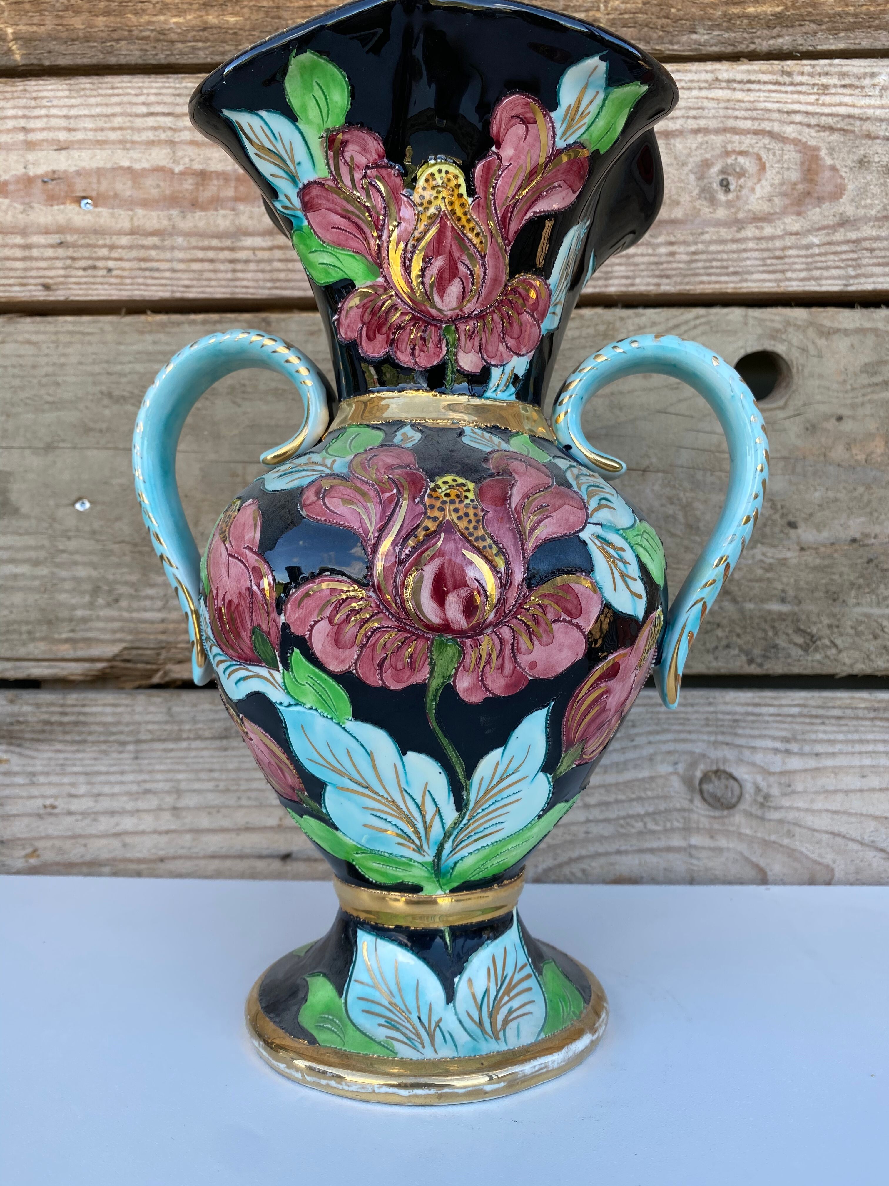 Large vintage ceramic vase 1960 Vallauris