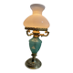 vintage turquoise opaline table lamp electrified brass adorned