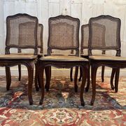 Set of 6 Louis XV chairs in walnut and cane